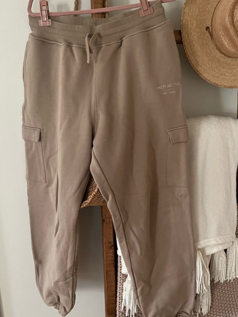 Oner Active All Day Cargo Joggers Taupe XXL Oversized Sweatpants